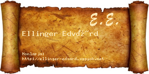 Ellinger Edvárd névjegykártya
